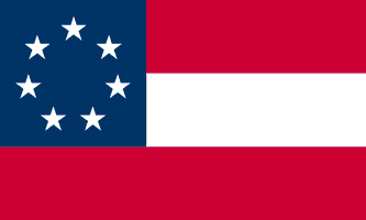 FR071 - 1st Confederate Flag  Le « Stars and Bars » (« Étoiles et barres ») est l'emblème officiel de la Confédération du 5 mars 1861 à mai 1863 - EN STOCK