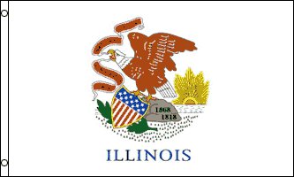 Illinois Flag - Drapeau de l'état américain de l'ILLINOIS - EN STOCK