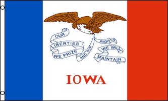 Iowa Flag - Drapeau de l'état américain de l'IOWA - EN STOCK