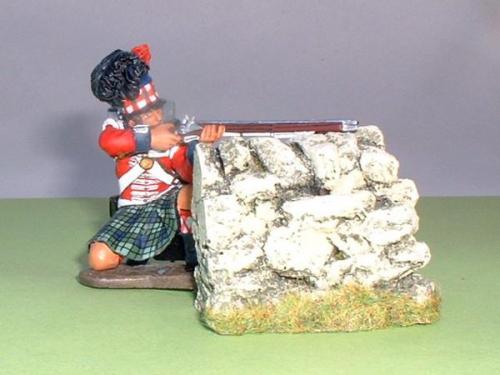 JG Miniatures - C08d - 1,5X1,5 Corner avec un Highlander de King and Country au 1-30ème