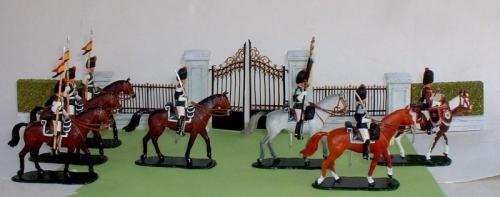 JG Miniatures - C29, C34, C35 - Park Gates - diorama avec les figurines de l Escorte Royale belge de JLD Miniatures au 1-32ème