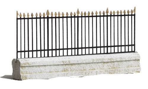 JG Miniatures - C34 - Park wall with railings