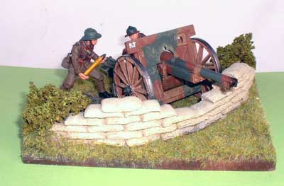 JG Miniatures - EB2 - Sandbag emplacement - diorama figurines et canon de King and Country au 1-30ème