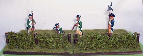 JG Miniatures - EB7 - Hedge Base Sections - diorama avec figurines de King and Country au 1-30ème