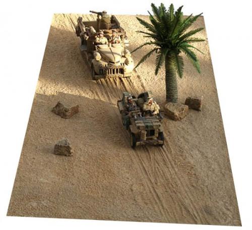 JG Miniatures - FM6 - Desert sand mat with diagonal tracks