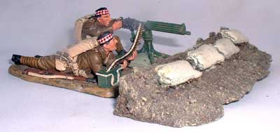 JG Miniatures - M09 - Sandbag and Board Defences - diorama avec figurines de King and Country au 1-30ème