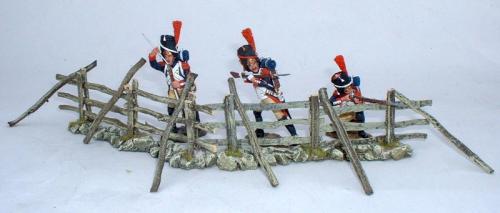 JG Miniatures - M12 - Spilt Rail Fence  X2 - diorama avec les Grenadiers de  King and Country au 1-30ème