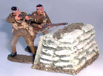 JG Miniatures - M28 - Barricade Staight - diorama avec figurines de King and Country au 1-30ème