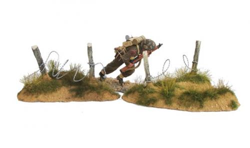 JG Miniatures - M53 f - Pair of small dunes with barbed wire