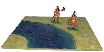 JG Miniatures - S11 River Section (curved) - diorama with Rylit indians