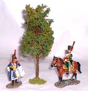 JG Miniatures - S14 - Mountain Ash (arbre vert de montagne) avec figurines King and Country au 1-30ème