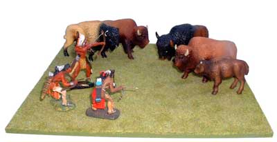 JG Miniatures - S19 - Green grass base - diorama with new Lineol, Rylit and Janetzky Arts Indians