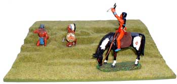 JG Miniatures - S22a - Green grass slope - diorama with new Lineol and Rylit Indians