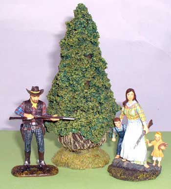 JG Miniatures - S43 - Lawson cypress tree - diorama avec figurines Janetzki Arts au 1-30ème