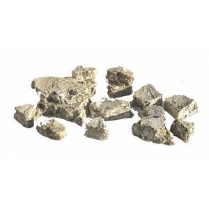 JG Miniatures - S46B - Pack of small green  grey rocks (paquet de petites pierres vertes  grises)