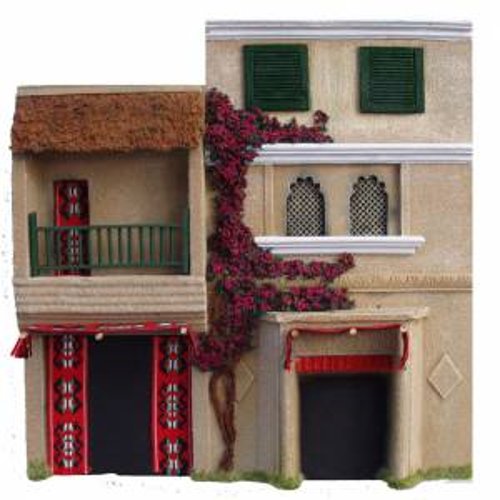 JG miniatures - N04 - 2 storey asian or indian building with louvre windows