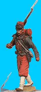 M01 - 14th Brooklyn Zouave - Marching. 54mm Union zouave (unpainted kit) - EN STOCK