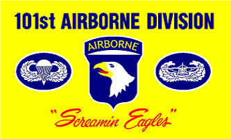 MF020 - 101st Airborne - Screaming Eagles (Yellow) Flag - Drapeau de la 101ème Aiborne - Screaming Eagles (Jaune) - EN STOCK