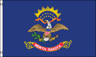 North Dakota Flag - Drapeau de l'état américain du DAKOTA du NORD - EN STOCK