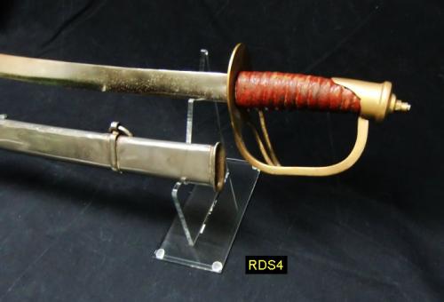 RDS4 - Single Sword Display Stand  - Présentoirs simples en acrylique transparent avec un sabre confédéré (sudiste) - EN STOCK