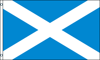 Scotland Flag - Le drapeau de l'Écosse arbore un sautoir blanc, une crux decussata représentant la croix du martyr chrétien l'apôtre saint André, patron de l'Écosse sur un fond bleu - EN STOCK