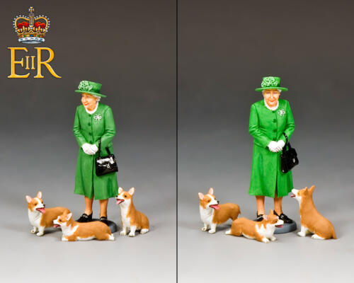 TR015 - The Queen Elizabet II and her Corgis (Emerald Green)