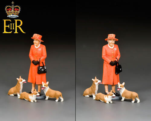 TR016 - The Queen Elizabet II and her Corgis (Tangerine Orange)