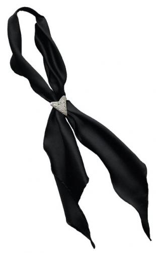 Tie - T-421B - SCARF TIE, Black en polyester , Made in the USA - EN STOCK,