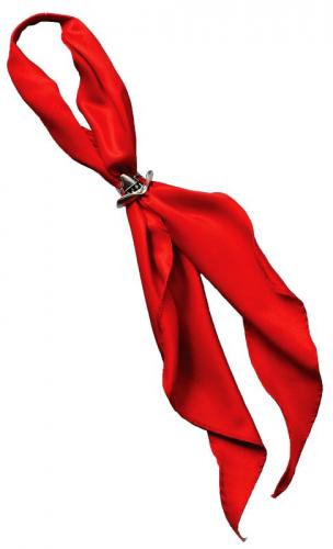 Tie - T-421R - SCARF TIE, Red en polyester , Made in the USA - EN STOCK 