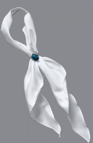 Tie - T-421W - SCARF TIE, White en polyester , Made in the USA - EN STOCK,