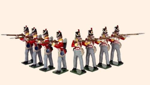 Tradition of London - 708 - British Line infantry Painted (Eight Privates standing Firing 1815) - disponible sur commande