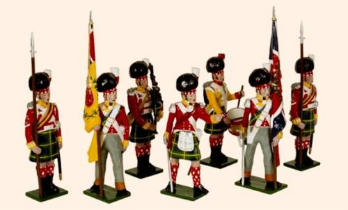 Tradition of London - 737 - 92nd Gordon Highlanders Painted (An Officer, the Kings Colour the Regimental Colour two Colour Sergeants a Piper and a Drummer, 1815) - disponible sur commande