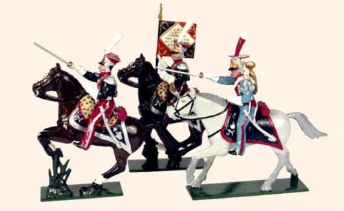 Tradition of London - set N° 701 - Polish Lancers, Officer, Eagle Bearer and Trumpeter of the Imperial Guard, Painted - disponible sur comamnde