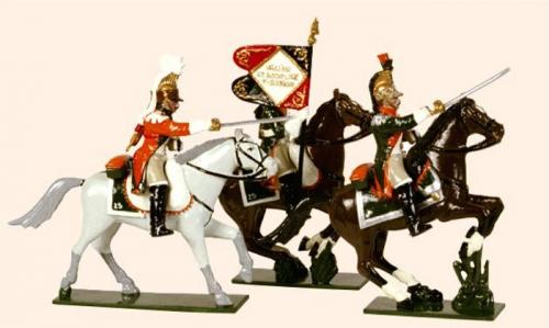 Tradition of London - set N° 711 - French Line Dragoons, Officer, Eagle Bearer and Trumpeter, 1812, Painted - EN STOCK