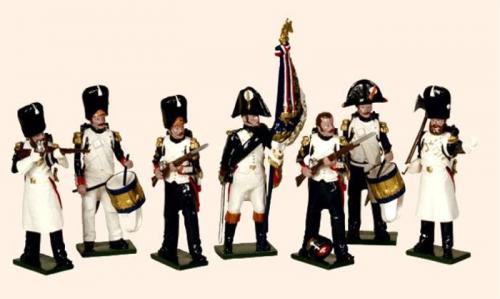 Tradition of London - set N° 747 - French Imperial Guard Grenadiers (An Eagle Bearer, two Sergeants, two Sapeurs and two Drummers 1804-1815), Painted - disponible sur commande