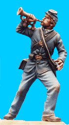 U30 - Bugler - Attacking. 54mm Union infantry (unpainted kit) - indisponible