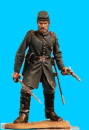 U33 - Officer defending - Sword and revolver drawn. 54mm Union infantry (unpainted kit) - EN STOCK