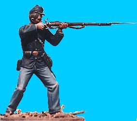 U34 - Union infantry firing. 54mm Union infantry (unpainted kit) - EN STOCK