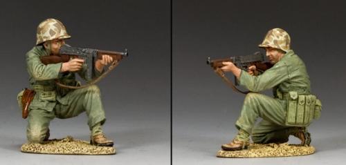 USMC022 - Kneeling US Marine Tommy Gunner