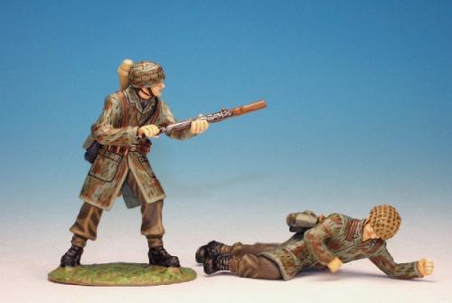 WGFI3 - German Army '44, 1 wounded and 1 fighting fallshirmjaeger