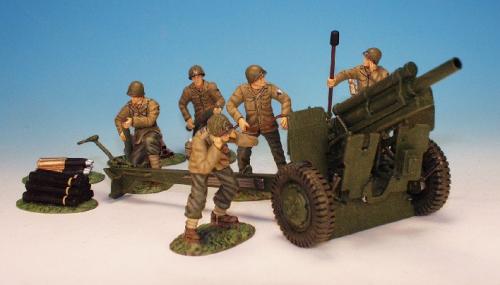 WUSA1 - United States Army '44, 105mm Howizter, 5 man detachment firing