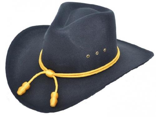 Chapeau cowboy - BFF-39BLK - Black Finch faux Felt with Cavalry band - EN STOCK