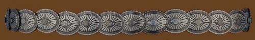 Hatbands OC-309 Elastic Concho Hatband Antique Silver Finish - EN STOCK