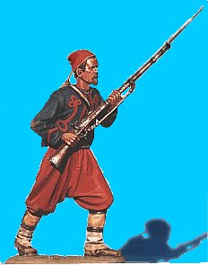 Z02 - 5th NY Charging - Rifle at ready. 54mm Union zouaves (unpainted kit) - EN STOCK