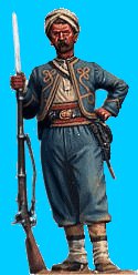 Z07 - 146th NY Standing relaxed (wearing turban). 54mm Union zouaves (unpainted kit) - EN STOCK