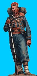 Z08 - 146th NY Standing relaxed (with knapsack). 54mm Union zouaves (unpainted kit) - EN STOCK