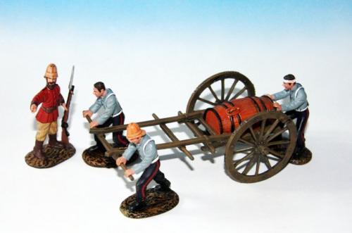 ZWB.1 - Water Barrel, being recovered by Lieutenant John Chard and 3 soldiers  